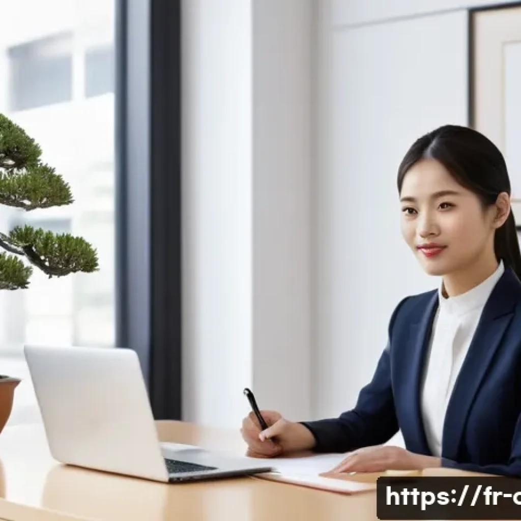 HSK 자격증으로 이직 성공 후기 - A professional French businesswoman confidently presenting her HSK certificate during a job intervie...